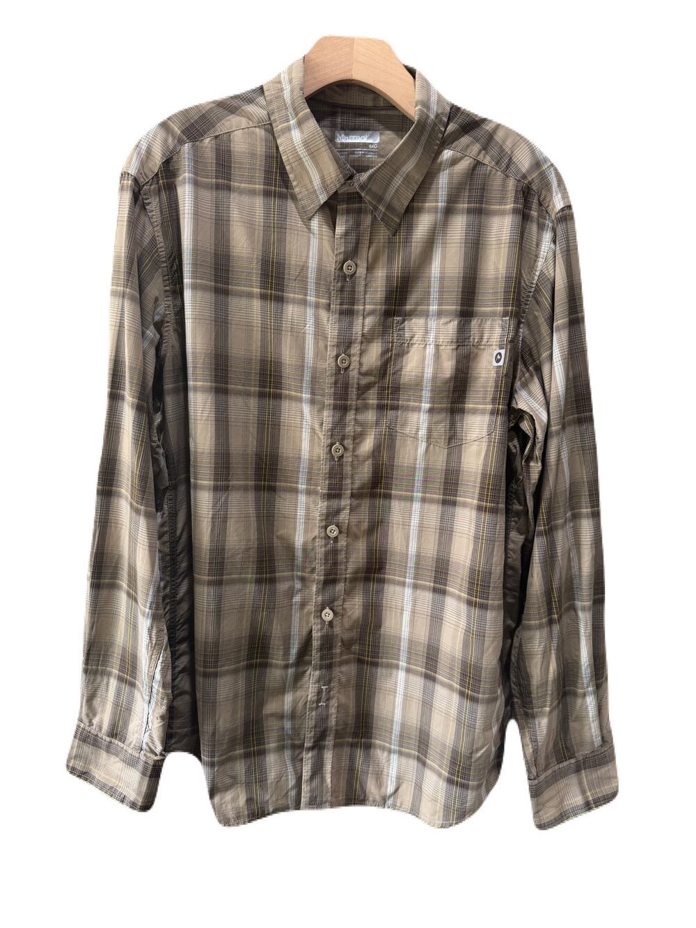 Marmot Mens Lightweight Plaid Long Sleeve Button Up Hiking Casual Travel Size L